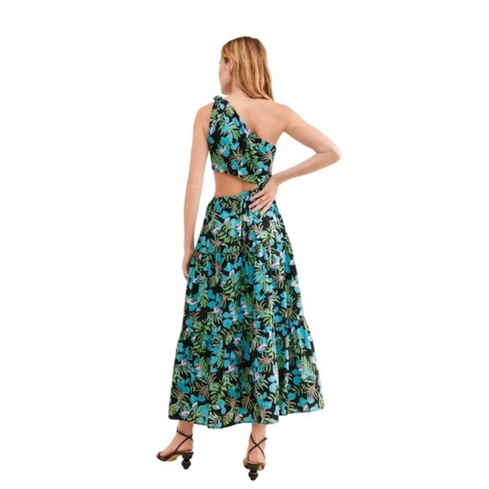 Moon River NWT Tropical Floral Cutout Maxi Dress XS Resort Wedding Guest